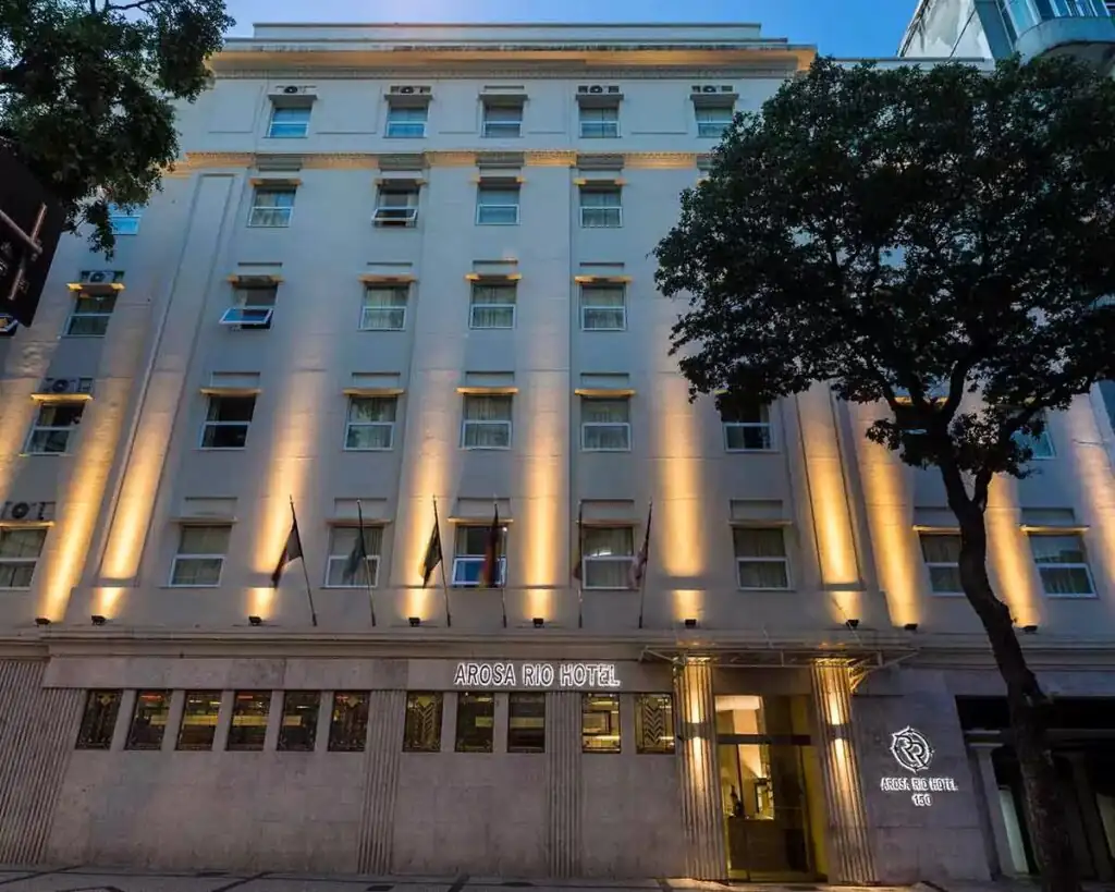 The exterior of Arosa Rio Hotel in central Rio de Janeiro