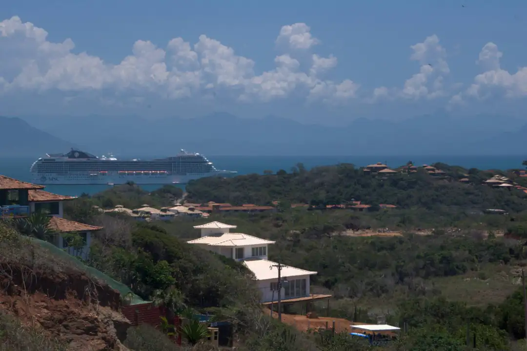 Armação dos Búzios and its harbour seen across the water