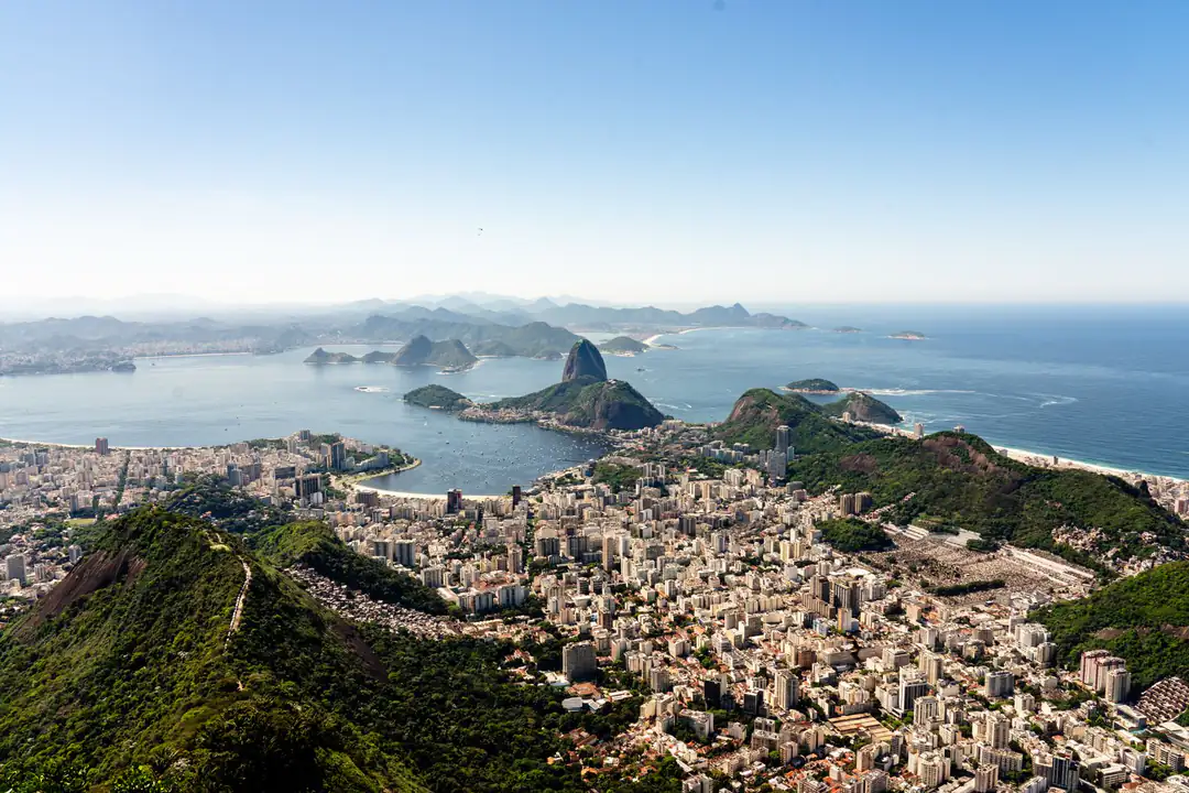 Rio de Janeiro, Guanabara Bay and Sugarloaf Mountain from above