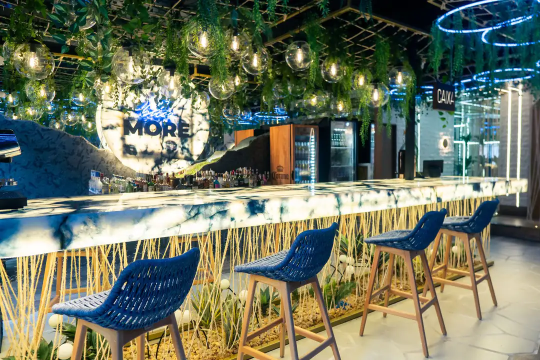 The interior of a contemporary bar in Rio de Janeiro