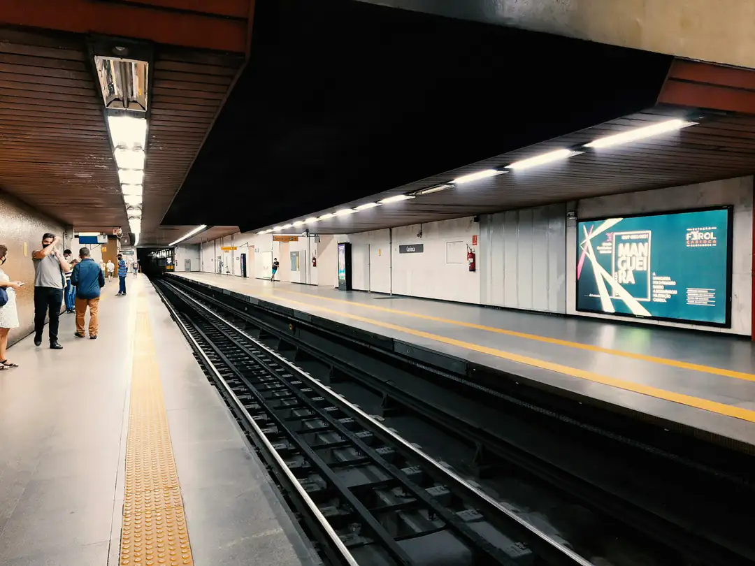 Passengers waiting at Carioca metro station in Rio de Janeiro