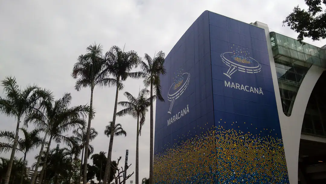 The Maracanã stadium facade and entrance in Rio de Janeiro