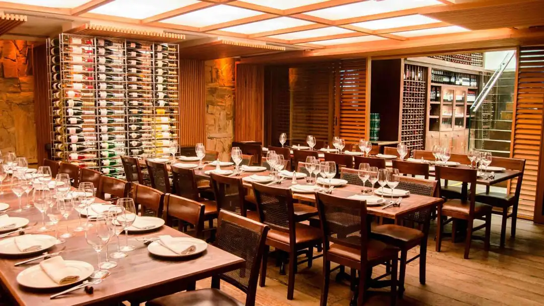The wine cellar dining room at Giuseppe Grill in Leblon