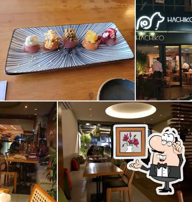 A dish and the dining room at Hachiko Barra