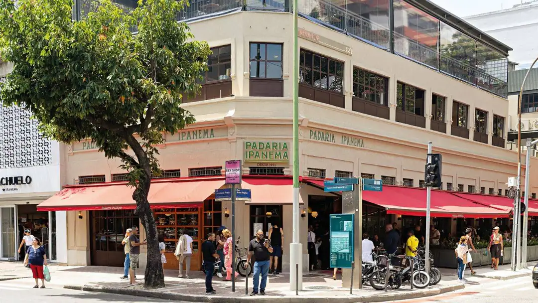 The restored Padaria Ipanema storefront